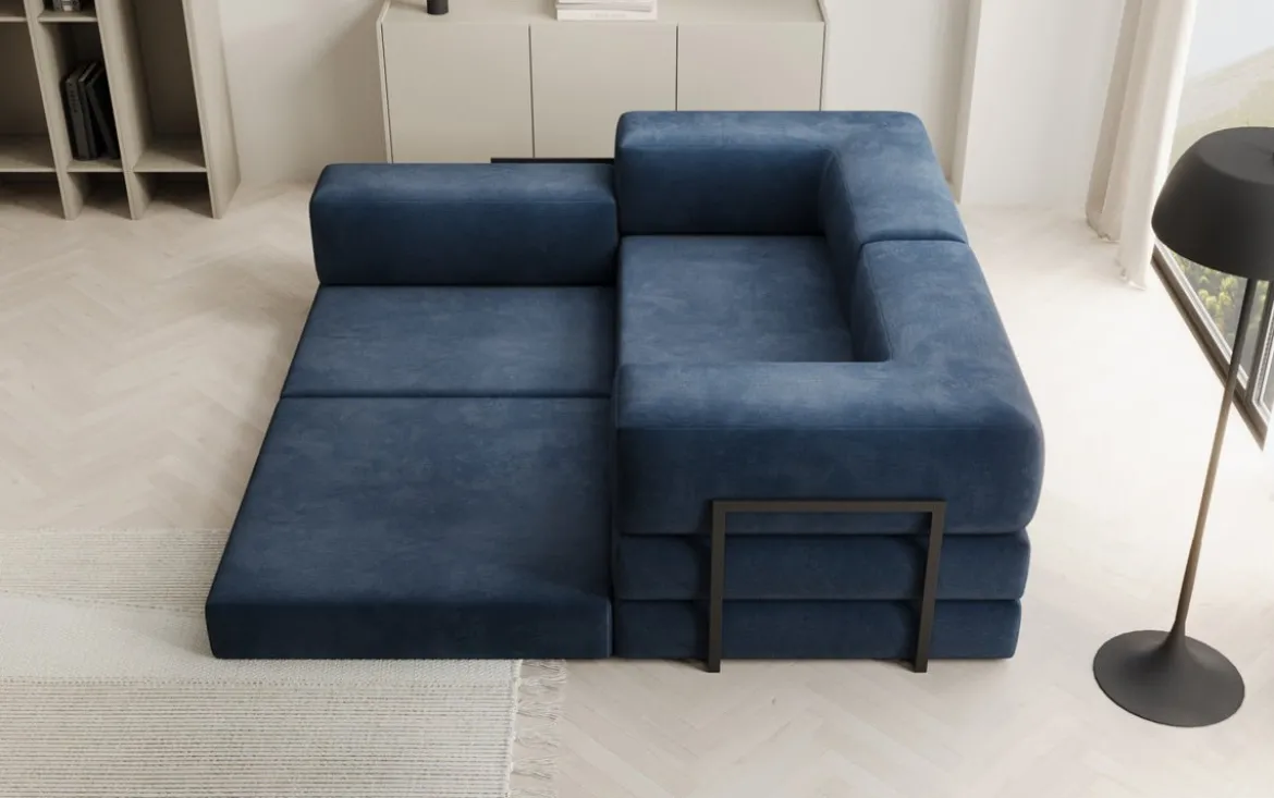 Designer Ecksofa Lazy Mini in Samt