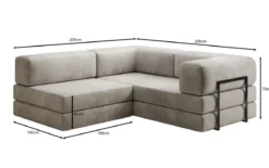 Designer Ecksofa Lazy Mini in Samt