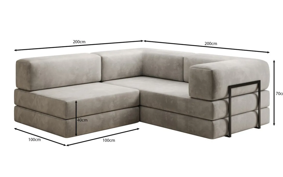 Designer Ecksofa Lazy Mini in Samt