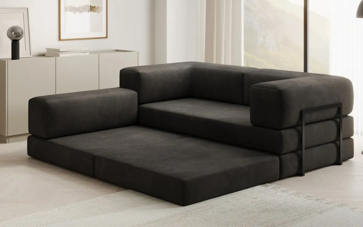 Designer Ecksofa Lazy Mini in Samt
