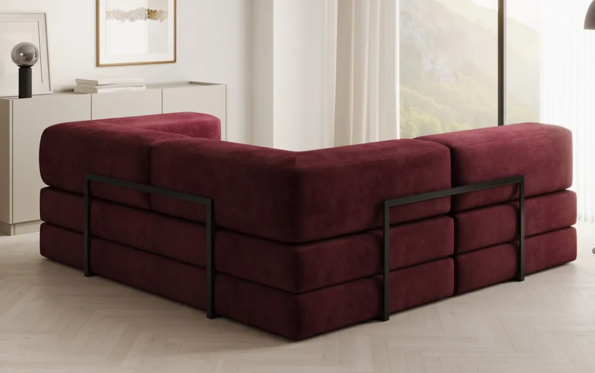 Designer Ecksofa Lazy Mini in Samt