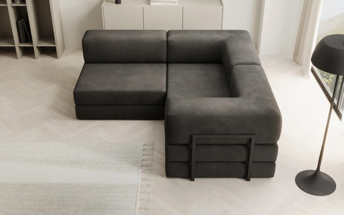 Designer Ecksofa Lazy Mini in Samt