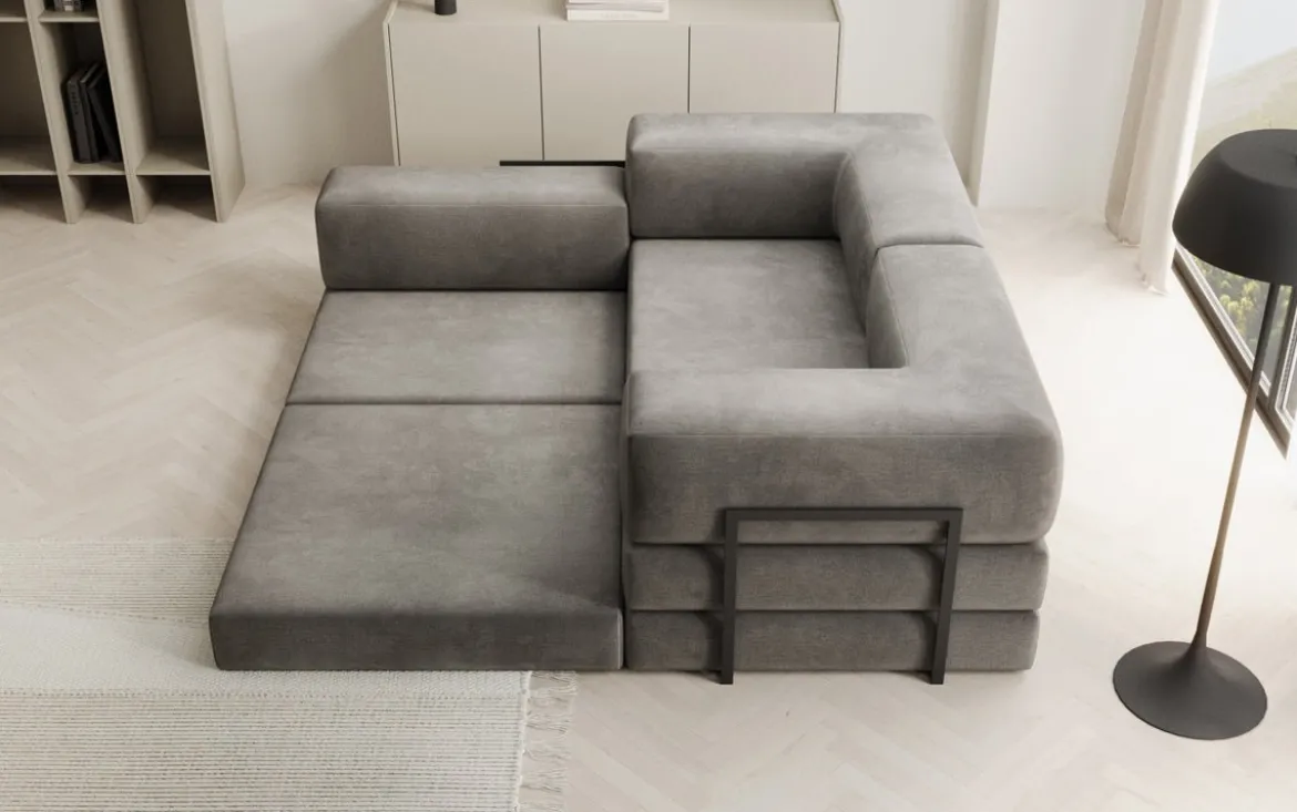 Designer Ecksofa Lazy Mini in Samt