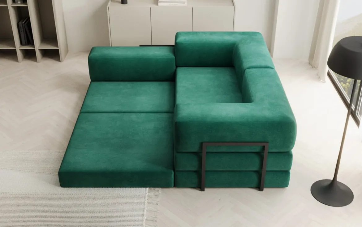 Designer Ecksofa Lazy Mini in Samt