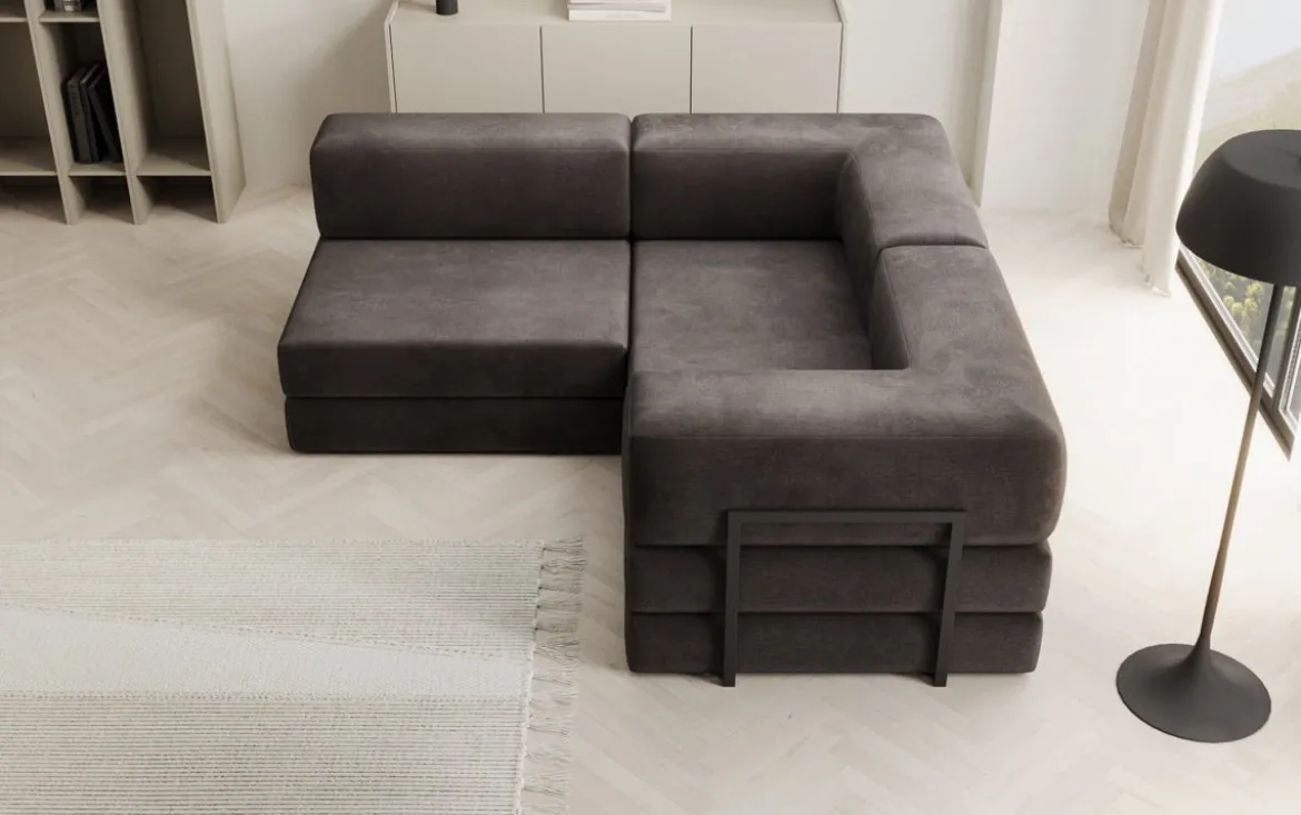 Designer Ecksofa Lazy Mini in Samt