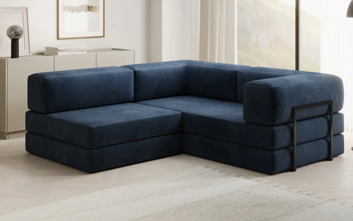 Designer Ecksofa Lazy Mini in Samt
