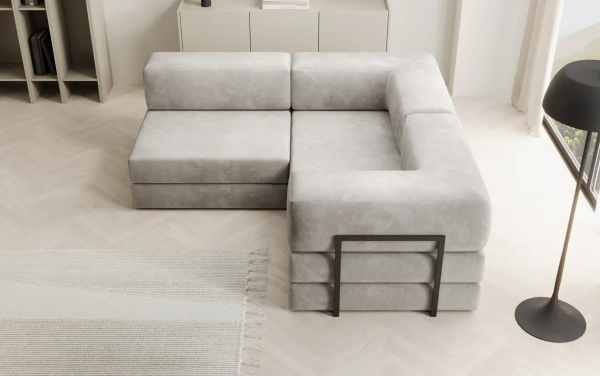 Designer Ecksofa Lazy Mini in Samt