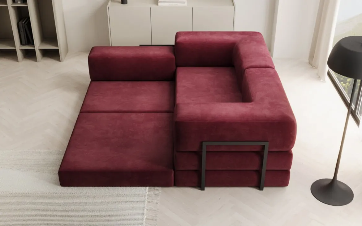 Designer Ecksofa Lazy Mini in Samt