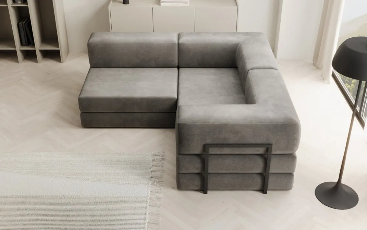 Designer Ecksofa Lazy Mini in Samt