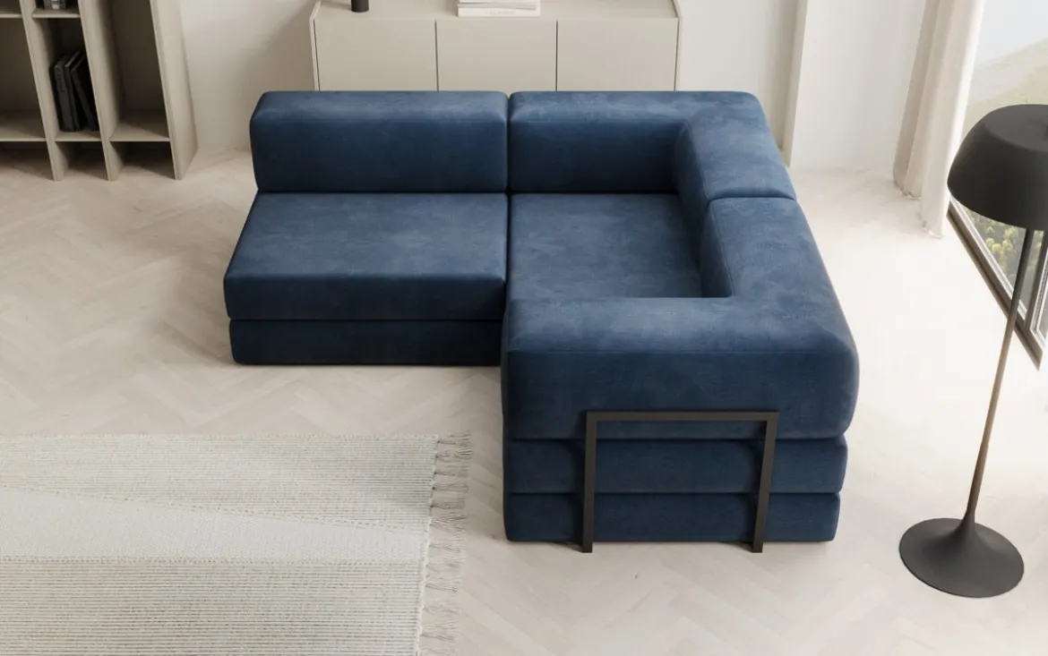 Designer Ecksofa Lazy Mini in Samt