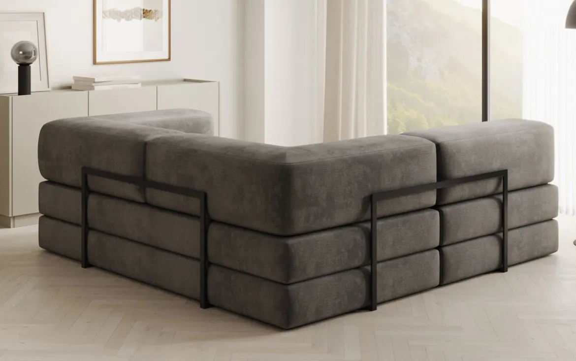 Designer Ecksofa Lazy Mini in Samt