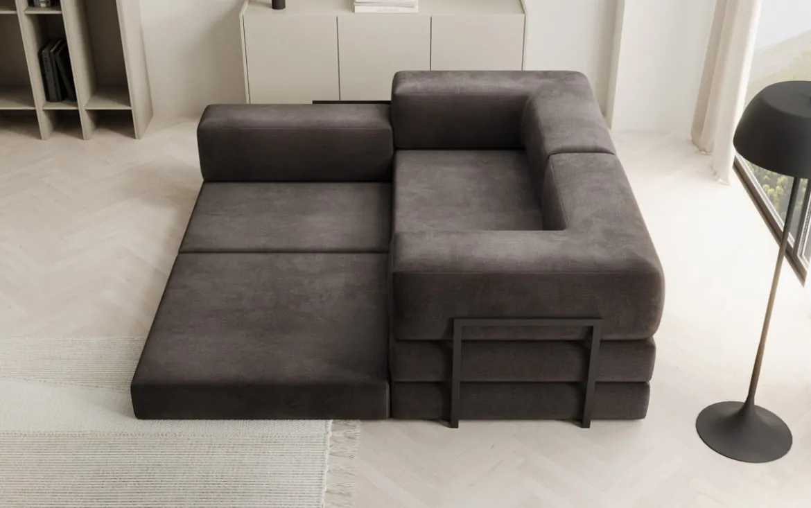 Designer Ecksofa Lazy Mini in Samt
