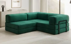 Designer Ecksofa Lazy Mini in Samt