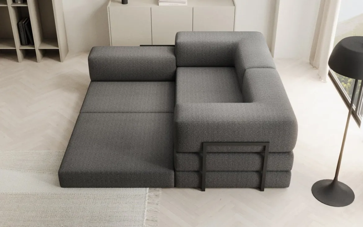 Designer Ecksofa Lazy Mini in Bouclé
