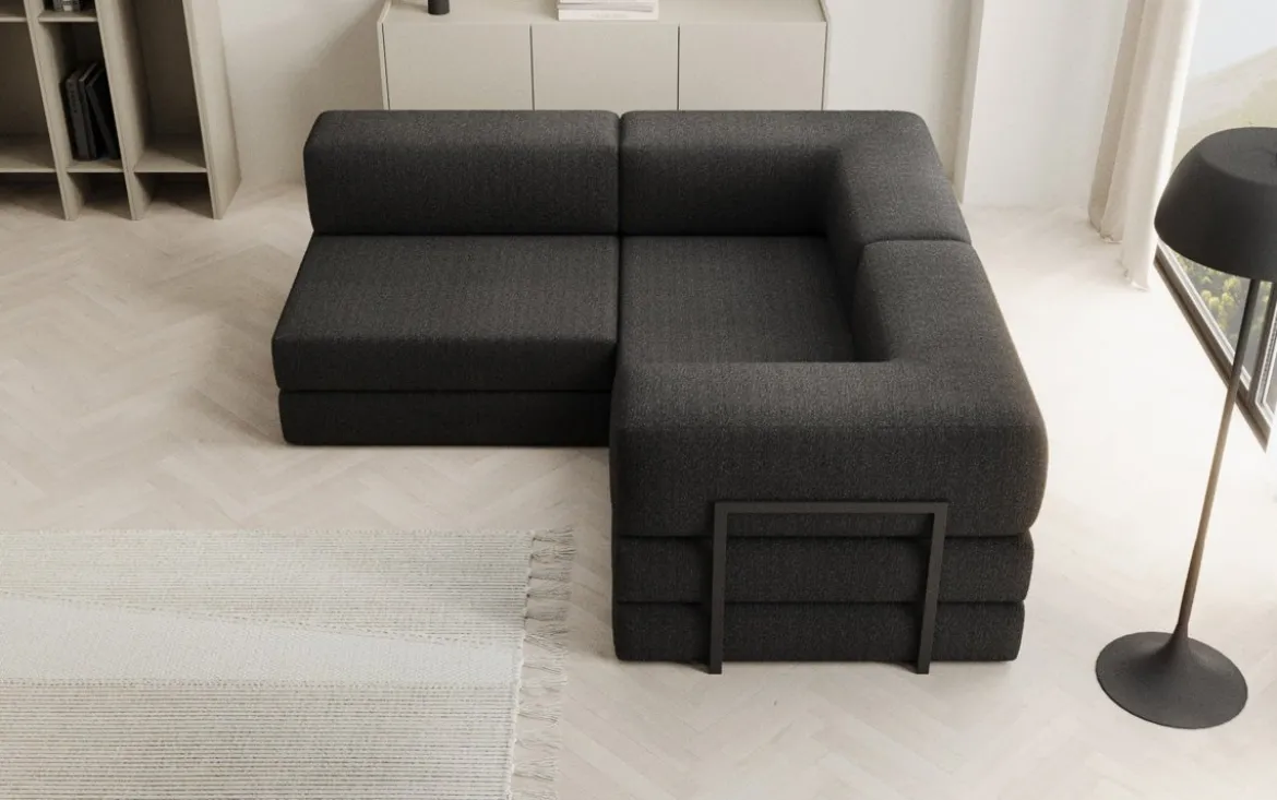 Designer Ecksofa Lazy Mini in Bouclé