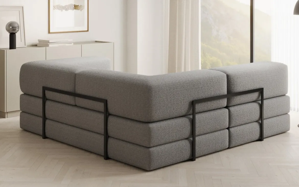 Designer Ecksofa Lazy Mini in Bouclé