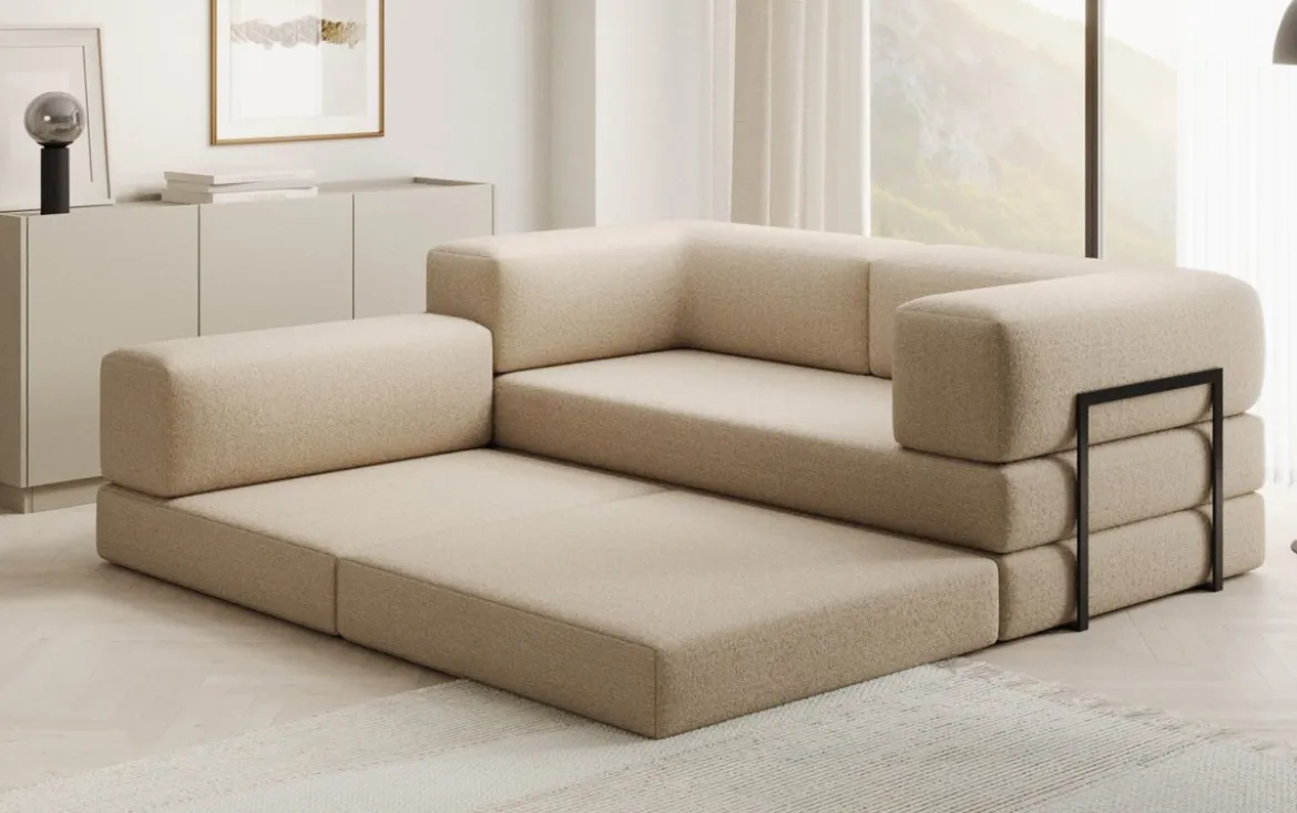 Designer Ecksofa Lazy Mini in Bouclé