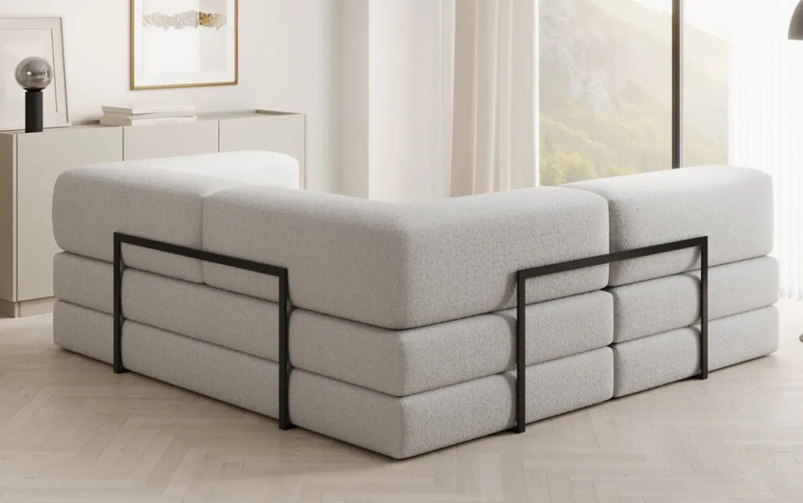 Designer Ecksofa Lazy Mini in Bouclé