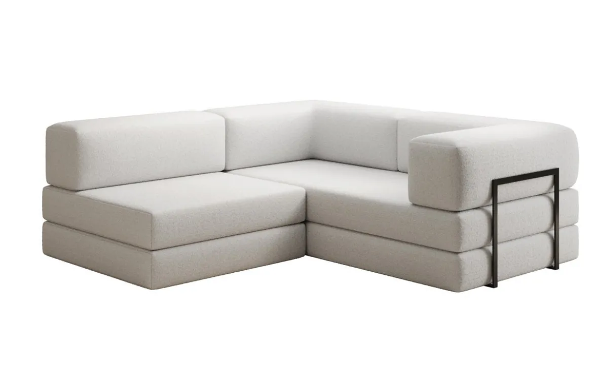 Designer Ecksofa Lazy Mini in Bouclé