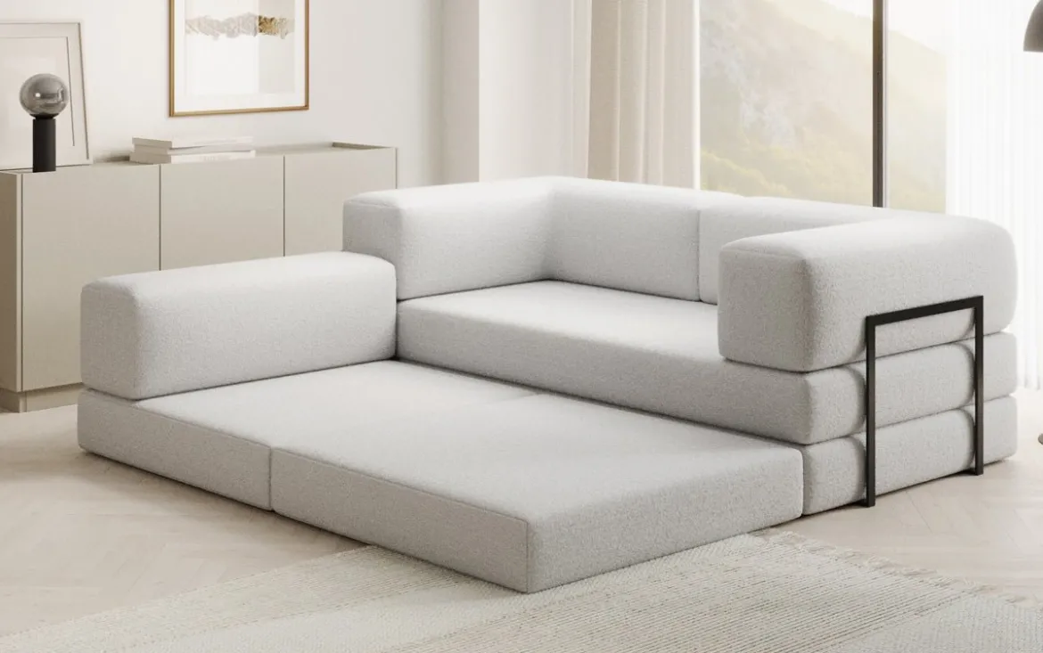 Designer Ecksofa Lazy Mini in Bouclé