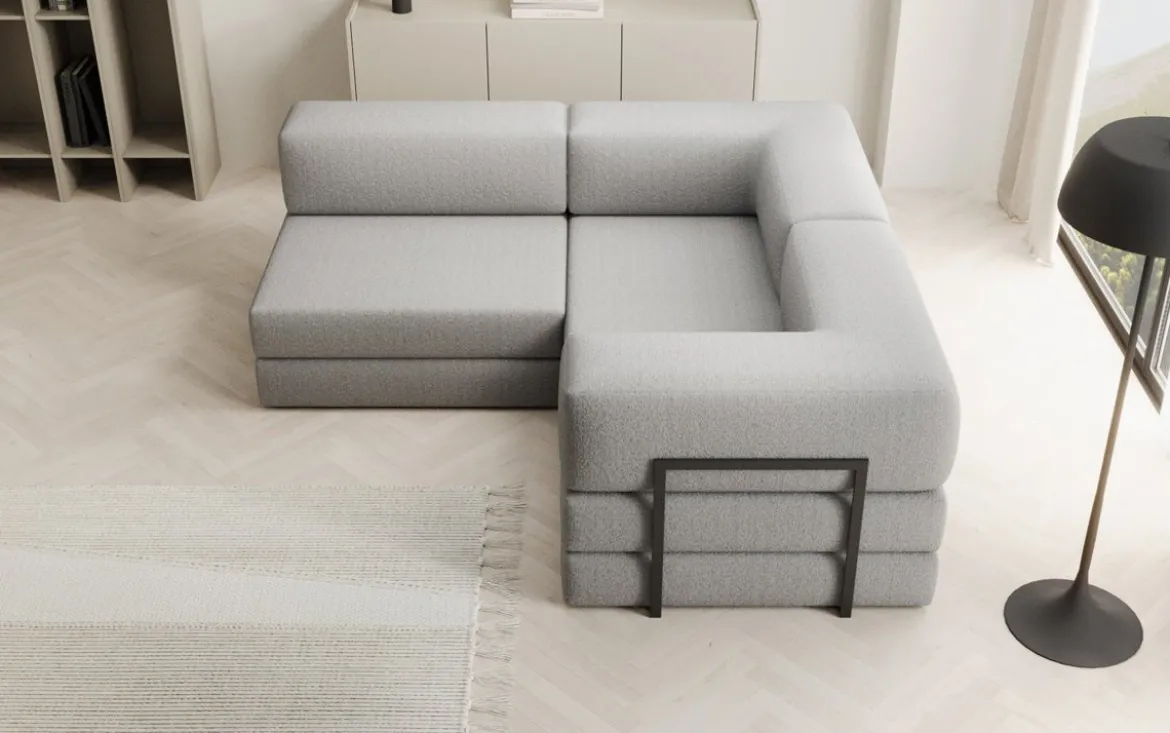 Designer Ecksofa Lazy Mini in Bouclé