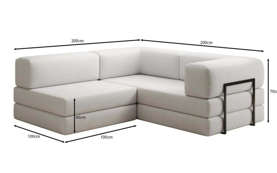 Designer Ecksofa Lazy Mini in Bouclé
