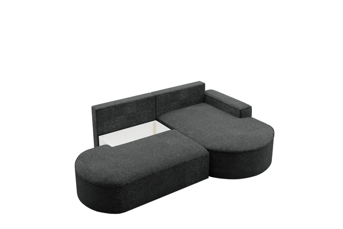Designer Ecksofa Lenny Bouclé mit Schlaf- und Klappfunktion