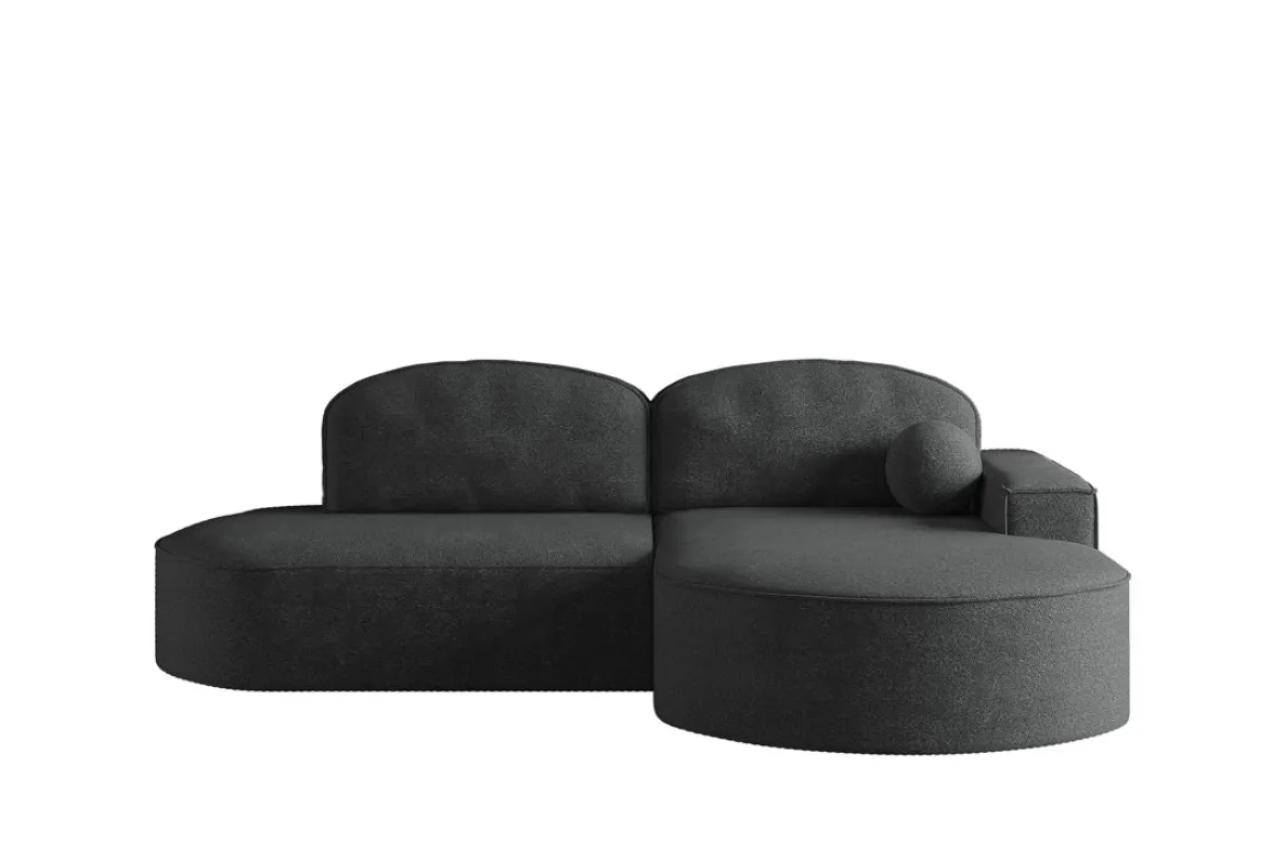 Designer Ecksofa Lenny Bouclé mit Schlaf- und Klappfunktion
