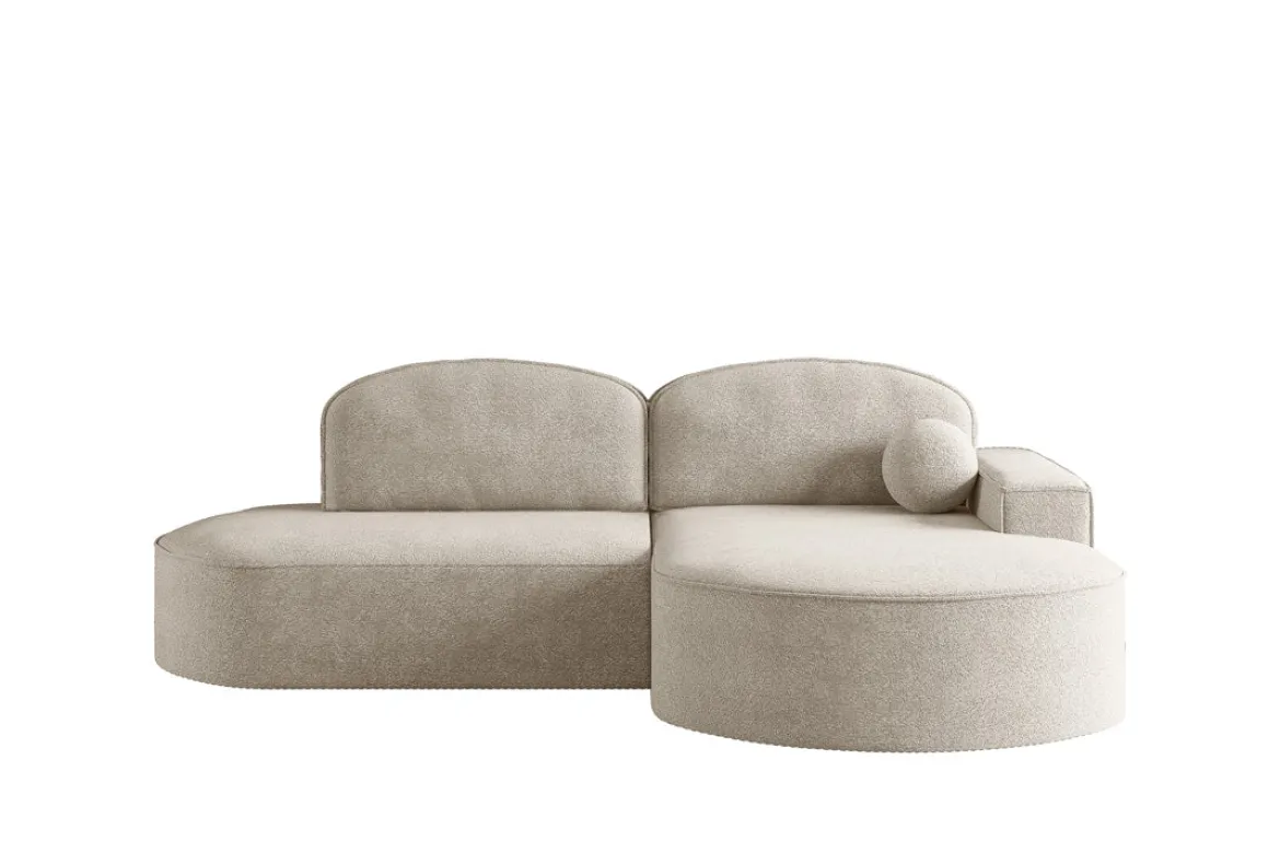 Designer Ecksofa Lenny Bouclé mit Schlaf- und Klappfunktion