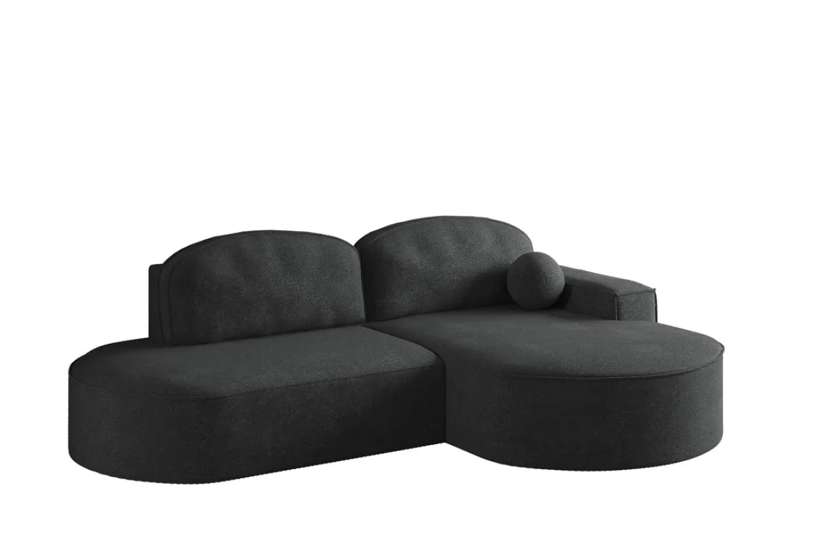 Designer Ecksofa Lenny Bouclé mit Schlaf- und Klappfunktion