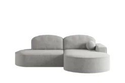 Designer Ecksofa Lenny Bouclé mit Schlaf- und Klappfunktion