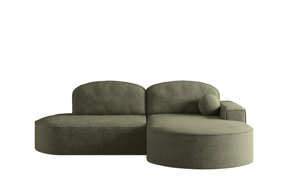 Designer Ecksofa Lenny Bouclé mit Schlaf- und Klappfunktion