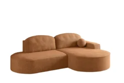 Designer Ecksofa Lenny Bouclé mit Schlaf- und Klappfunktion