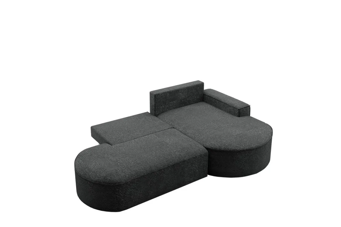 Designer Ecksofa Lenny Bouclé mit Schlaf- und Klappfunktion