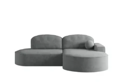 Designer Ecksofa Lenny Bouclé mit Schlaf- und Klappfunktion