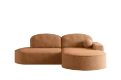 Designer Ecksofa Lenny Bouclé mit Schlaf- und Klappfunktion