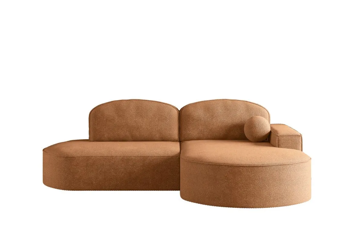 Designer Ecksofa Lenny Bouclé mit Schlaf- und Klappfunktion