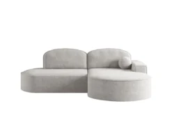Designer Ecksofa Lenny Bouclé mit Schlaf- und Klappfunktion