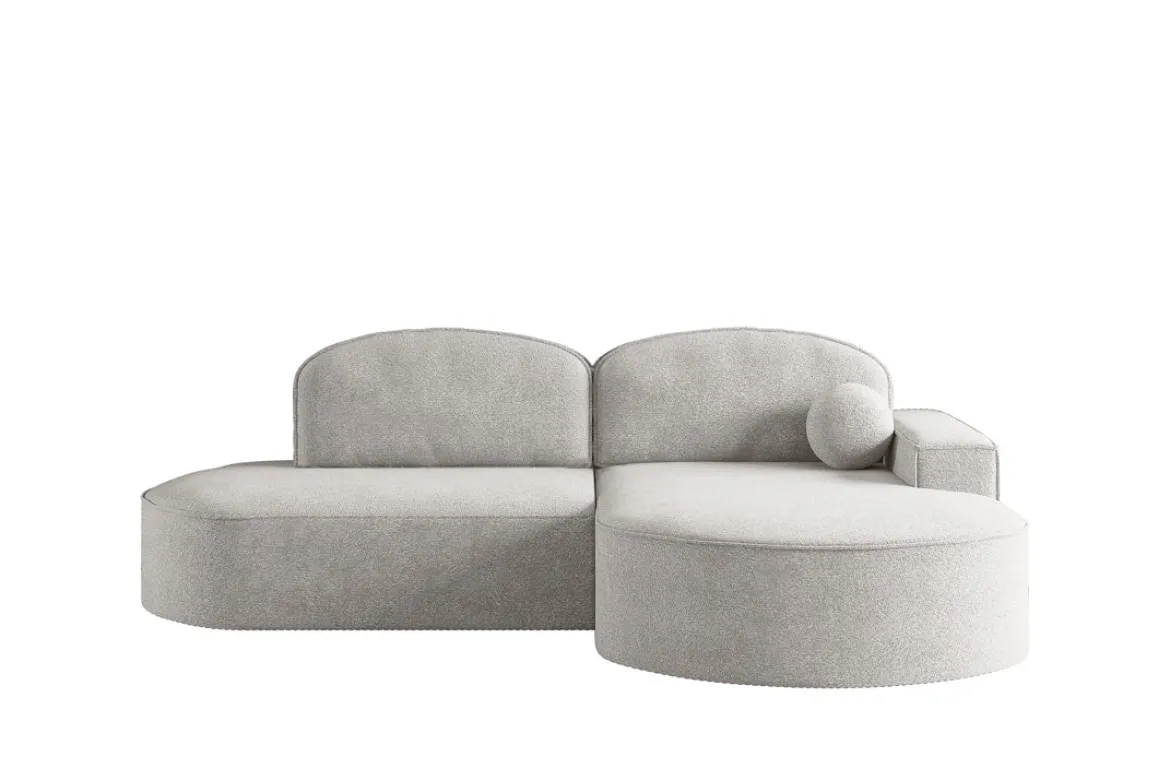 Designer Ecksofa Lenny Bouclé mit Schlaf- und Klappfunktion