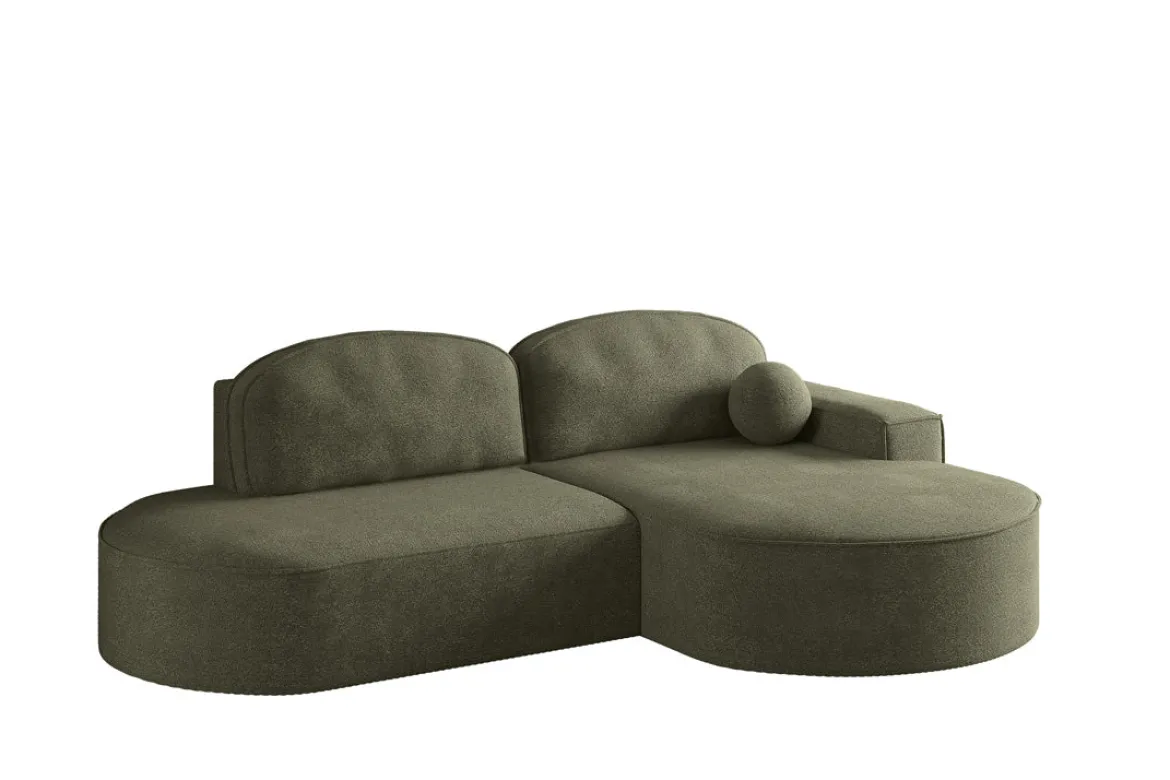 Designer Ecksofa Lenny Bouclé mit Schlaf- und Klappfunktion