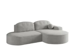 Designer Ecksofa Lenny Bouclé mit Schlaf- und Klappfunktion