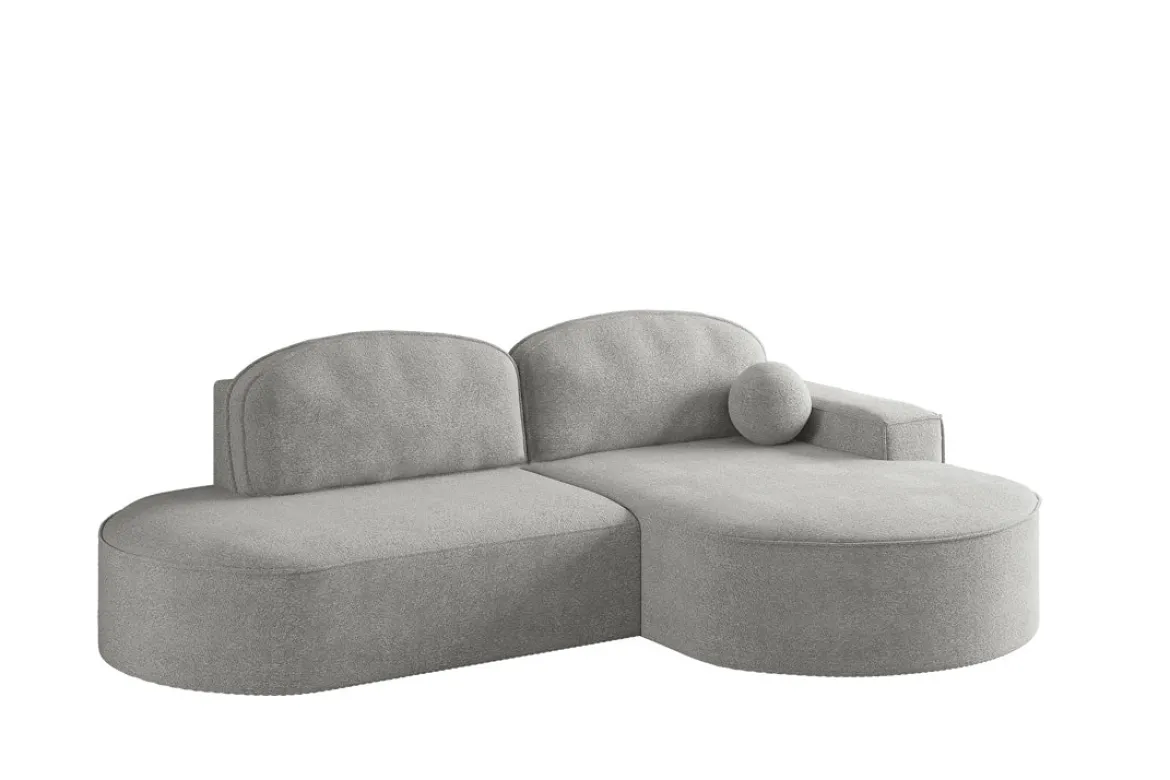 Designer Ecksofa Lenny Bouclé mit Schlaf- und Klappfunktion