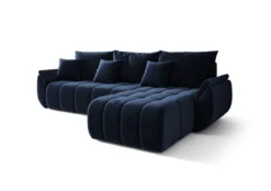 Designer Ecksofa Lenoa mit Schlaf- und Klappfunktion in Samt