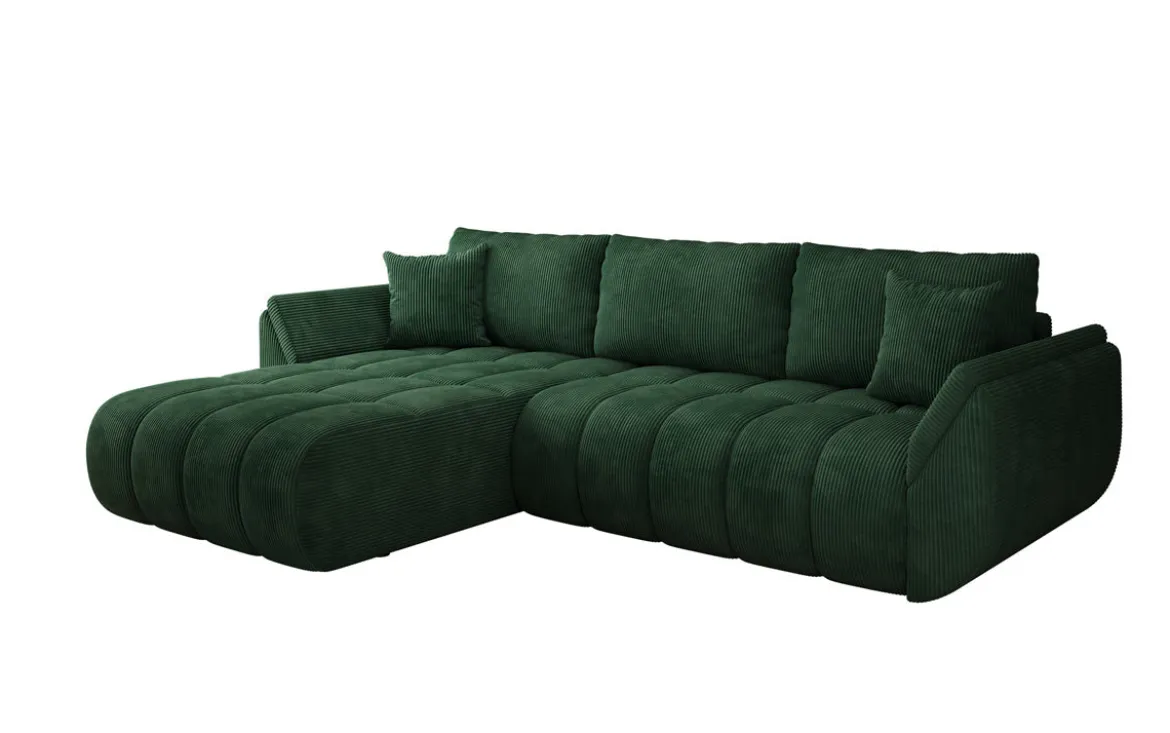 Designer Ecksofa Lenoa mit Schlaffunktion und Stauraum in Cord