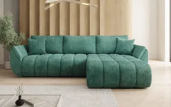Designer Ecksofa Lenoa mit Schlaffunktion und Stauraum in Cord