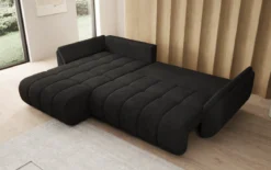 Designer Ecksofa Lenoa mit Schlaffunktion und Stauraum in Cord