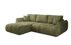 Designer Ecksofa Lenoa mit Schlaffunktion und Stauraum in Cord