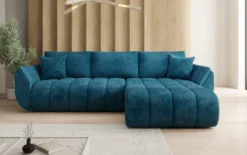 Designer Ecksofa Lenoa mit Schlaffunktion und Stauraum in Cord