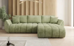 Designer Ecksofa Lenoa mit Schlaffunktion und Stauraum in Cord