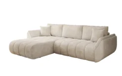 Designer Ecksofa Lenoa mit Schlaffunktion und Stauraum in Cord